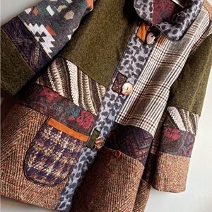 Ali Miles Patchwork Art Jacket | Oversized Relaxed Fit | Artisan  Statemet Coat